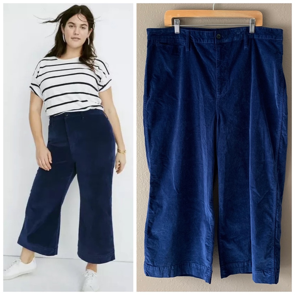 Madewell Emmett Wide-Leg High Rise Velvet Pants